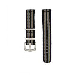 WB Original prémium kétrészes Nato óraszíj, fekete/bézs/szürke, 20mm