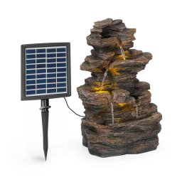 Blumfeldt Messina, kaszkád szökőkút, napenergia szökőkút, kerti szökőkút, 4 szint, akkumulátor (LEU13-Messina)