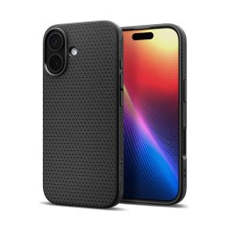 SPIGEN LIQUID AIR szilikon telefonvédő (ütésállóság, légpárnás sarok, rombusz) FEKETE Apple iPhone 17