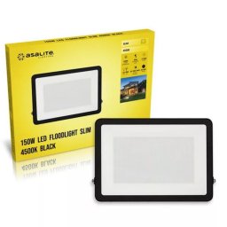 LED reflektor , 150W , 13500 lm , slim, fekete , természetes fehér , IP65 , Asalite