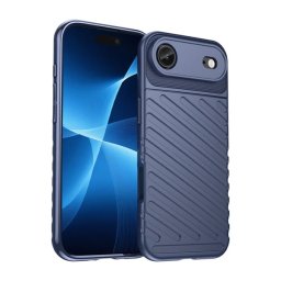 Szilikon telefonvédő (ütésállóság, csíkos, dombor minta) SÖTÉTKÉK Apple iPhone 17 Air