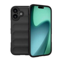 Szilikon telefonvédő (ütésállóság, kameravédő, 3D) FEKETE Apple iPhone 17