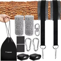 Trizand függőágy/hinta rögzítő készlet, 2 kötél, 2 karabiner, 150 kg-ig