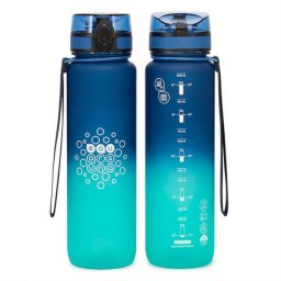 Ars Una Motivációs BPA mentes kulacs - 1000 ml - matt kék/türkiz színátmentes