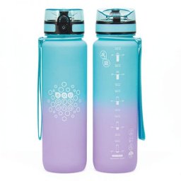 Ars Una Motivációs BPA mentes kulacs - 1000 ml - türkiz/rózsaszín színátmenetes