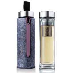 Creano Thermo szűrős üvegkulacs cipzáras tokban - 400 ml