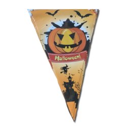 Halloween zászló, tök és boszi