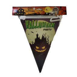 Halloween zászló, tök-kastély