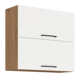 Felső szekrény, lancelot tölgy/ fehér extra magas fényű HG , VEGA 80 GU-72 2F