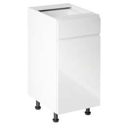 Alsószekrény, fehér/fehér extra magasfényű, jobbos, AURORA D40S1