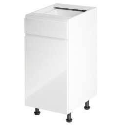 Alsószekrény, fehér/fehér extra magasfényű, balos, AURORA D40S1