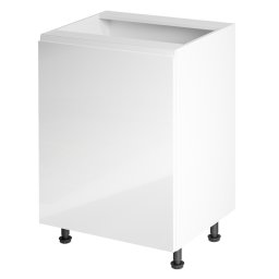 Alsószekrény, fehér/fehér extra magasfényű, balos, AURORA D601F