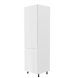 Hűtő beépítő szekrény, fehér/fehér extra magasfényű, balos, AURORA D60ZL