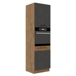 Dagas szekrény, tölgy lancelot/szürke matt, VEGA 60 DP-210 2F