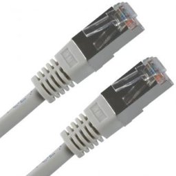 Hálózati LAN-kábel (FTP patchcord), Cat.5e, RJ45 hím – RJ45 hím, 7 m, árnyékolt, szürke, economy, KIÁRUSÍTÁS