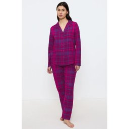 Boyfriend Fit PW 01 X Checks női pizsama, rózsaszín, kockás