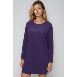 Moon Nightdresses NDK LSL 04 pamut hálóing, lila