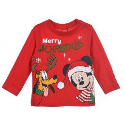 Disney Mickey Pluto Red Karácsonyi baba póló, felső 6 hó