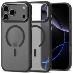 Apple iPhone 17 Pro Max, Műanyag hátlap védőtok + szilikon keret, Magsafe töltővel kompatibilis, Magedge Magsafe, áttetsző/fekete