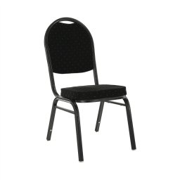 Szék, egymásba rakható, szövet fekete/szürke keret, JEFF 2 NEW