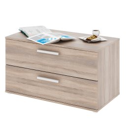 Kétfiókos komód, DTD laminált, sonoma tölgyfa, DUNAJ 8