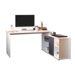 íróasztal, fehér/szürke, DALTON 2 NEW VE 02