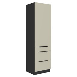 Magas szekrény, kasmír/fekete, ARAKA 60 DKS-210 3S1F