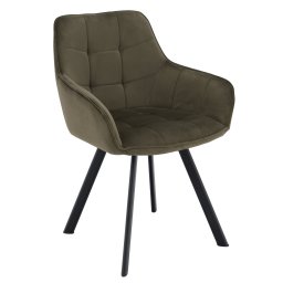 Design fotel, zöld Velvet/fekete, PETIN