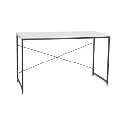 Íróasztal, fehér/fekete, 120x60 cm, MELLORA