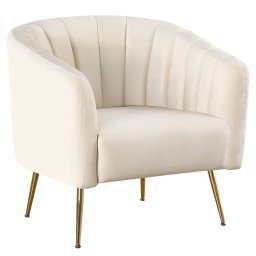 Design fotel, bézs Velvet szövet/gold króm-arany, BAGY