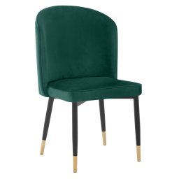 Étkezőszék, zöld Velvet szövet/fekete, UDAJA