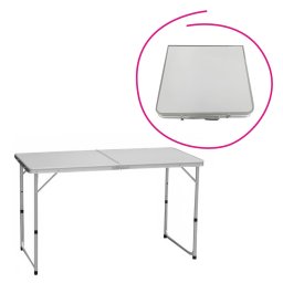 Összecsukható kempingasztal, 120 cm, alumínium/MDF, KEPI TYP 1