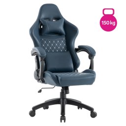 Irodai/gamer szék, kék, teherbírás 150 kg, SAMIE