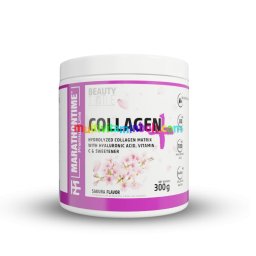 Hidrolizált Kollagén Hialuronsavval 300g, 14000 mg kollagén, 100 mg hialuron, Sakura íz, 20 adag - Marathontime
