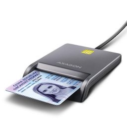 AXAGON CRE-SM3T, USB-A FlatReader érintőkártya olvasó Smart card (eObčanka), kábel 1,3m