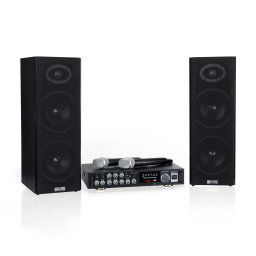 Auna Karaoke Star 4, karaoke készlet, max. 2 x 80 W, BT, USB port, 2 x vezeték nélküli mikrofon (4060656101144)