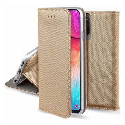 Tok álló, bőr hatású (FLIP, oldalra nyíló, asztali tartó, rombusz) ARANY Samsung Galaxy A17 5G (SM-A176)