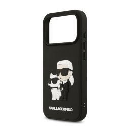 KARL LAGERFELD 3D RUBBER KARL AND CHOUPETTE szilikon telefonvédő (ütésállóság, 3D) FEKETE Apple iPhone 17 Pro