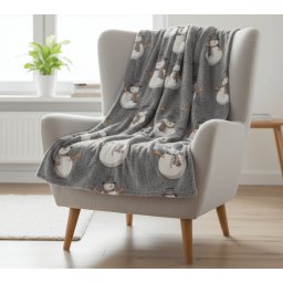 Sötétben világító karácsonyi mikroplüss pléd SNOW BUDDY, szürke Méret: 150 x 200 cm