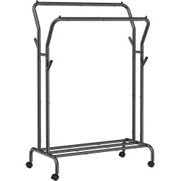 UBRA fekete többcélú gardróbszekrény kerekeken