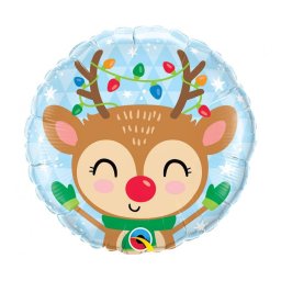 Rénszarvas Reindeer Karácsonyi fólia lufi 46 cm