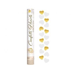 Szív Gold White Hearts konfetti kilövő 40 cm