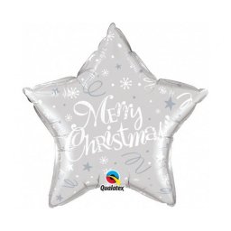 Karácsonyi Silver Star fólia lufi 51 cm