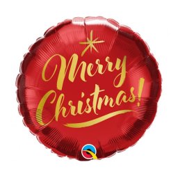 Karácsonyi Merry Christmas Red fólia lufi 46 cm