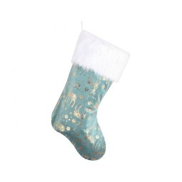 Rénszarvas Frosty Blue karácsonyi kandalló zokni, csizma 49 cm