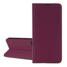 Tok álló, bőr hatású (FLIP, szilikon belső, oldalra nyíló, asztali tartó, kártyazseb) BORDÓ Apple iPhone 16e