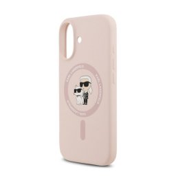 KARL LAGERFELD LIQUID SILICONE KARL AND CHOUPETTE MAGSAFE szilikon telefonvédő (ütésállóság, MagSafe) RÓZSASZÍN Apple iPhone 17