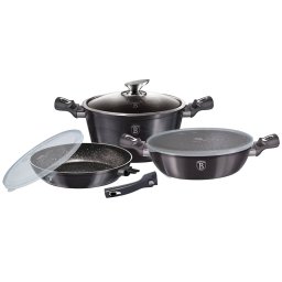 Berlinger Haus Edénykészlet 6 részes levehető nyéllel márvány bevonattal Carbon Pro BH/7052