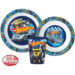 Hot Wheels étkészlet, micro műanyag szett 260 ml-es pohárral Nr1