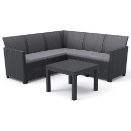 Keter Claire 5 seat műrattan kerti sarokbútor garnitúra, grafit